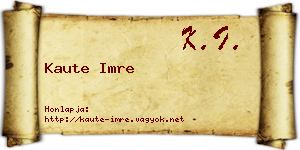 Kaute Imre névjegykártya